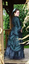 Amanda in silk Victorian suit