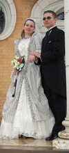 Bonnie in her wedding gown