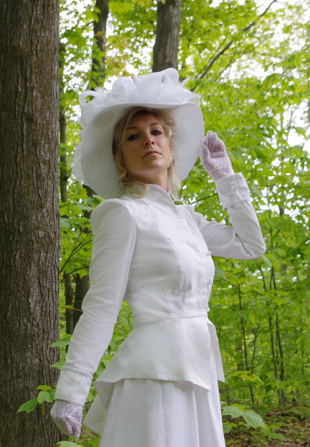 Cheree White Twill Victorian Jacket