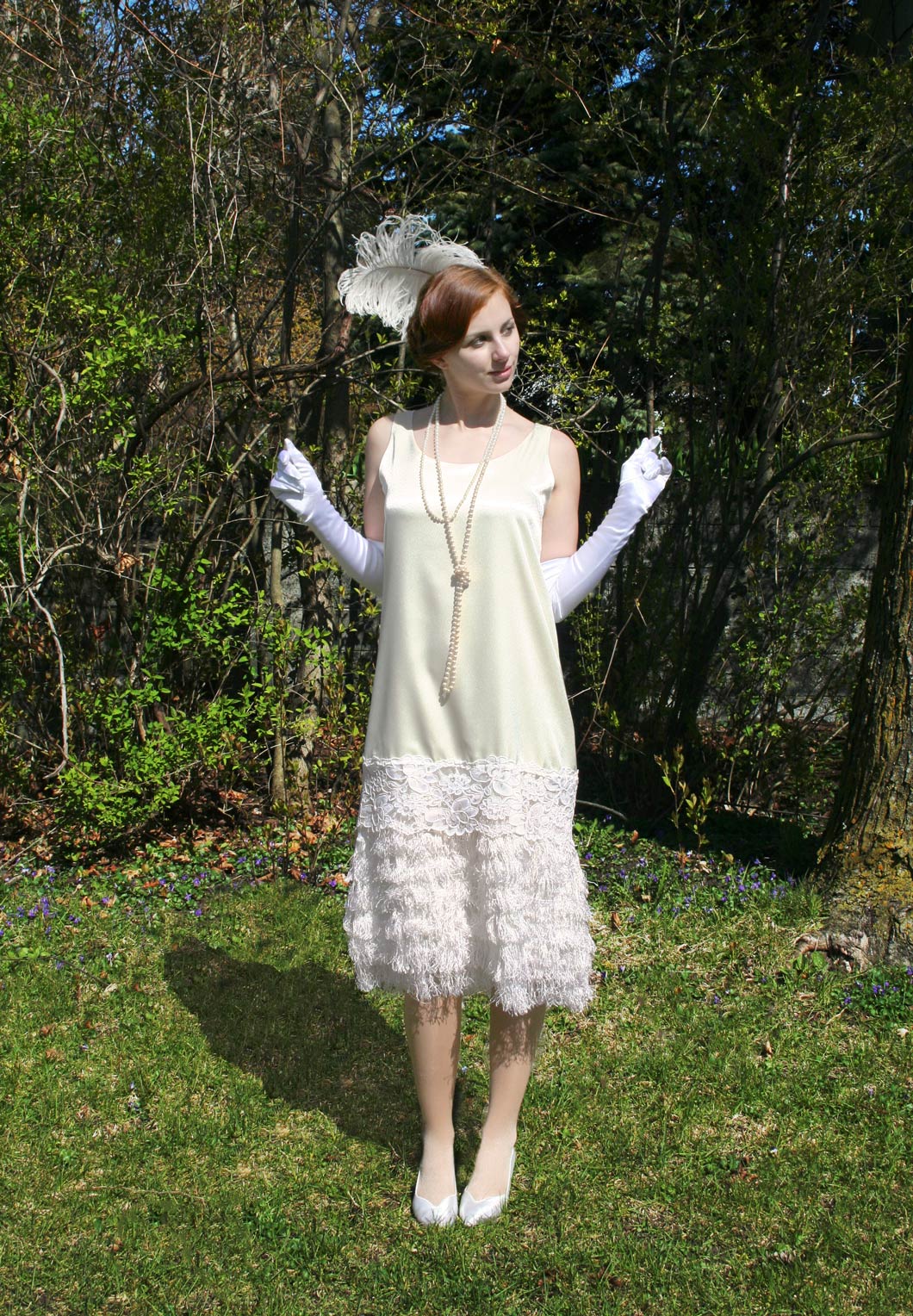 White roaring sale 20s dress