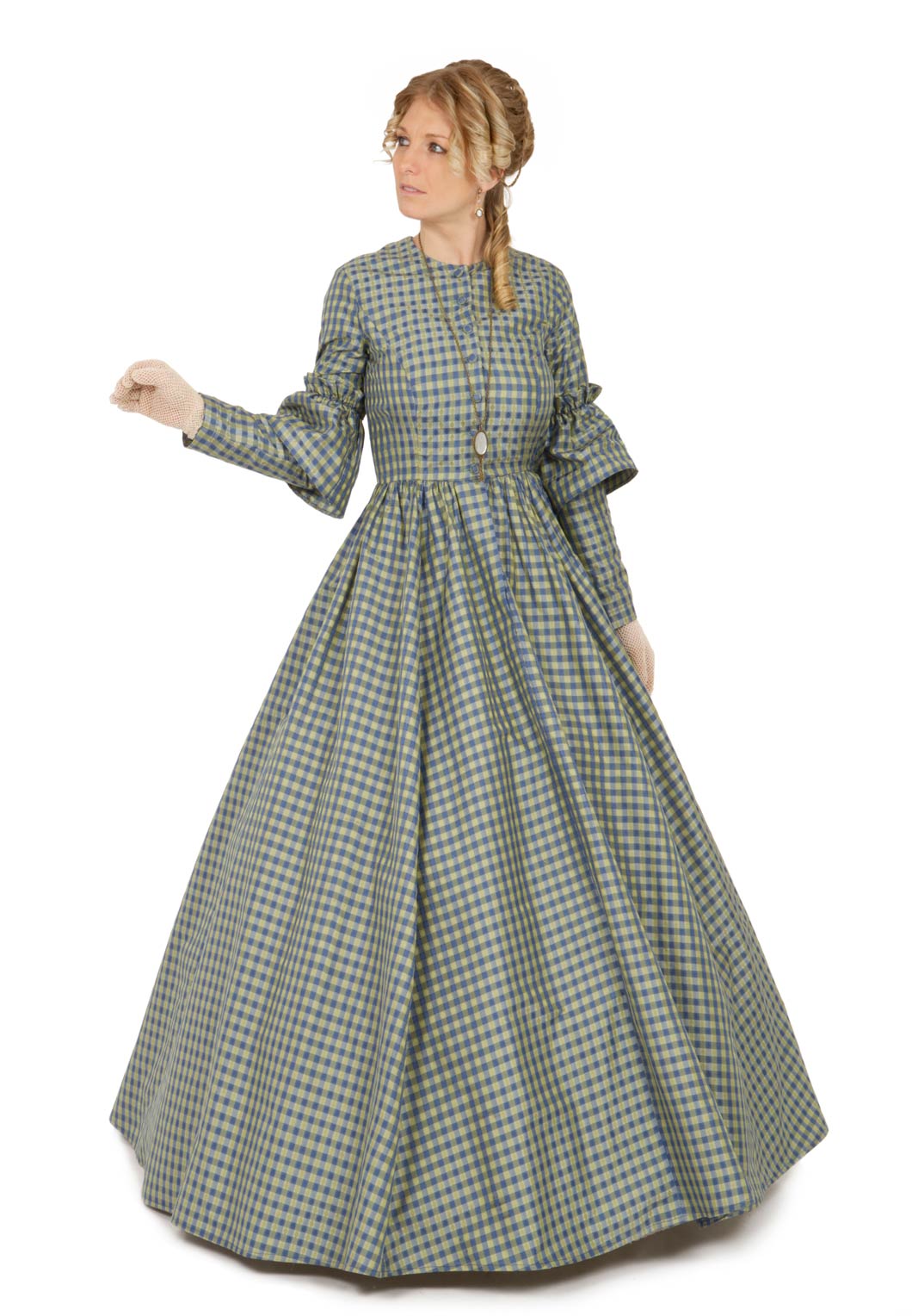 Rowena Silk Plaid Victorian Dress - Asst Sizes | Recollections