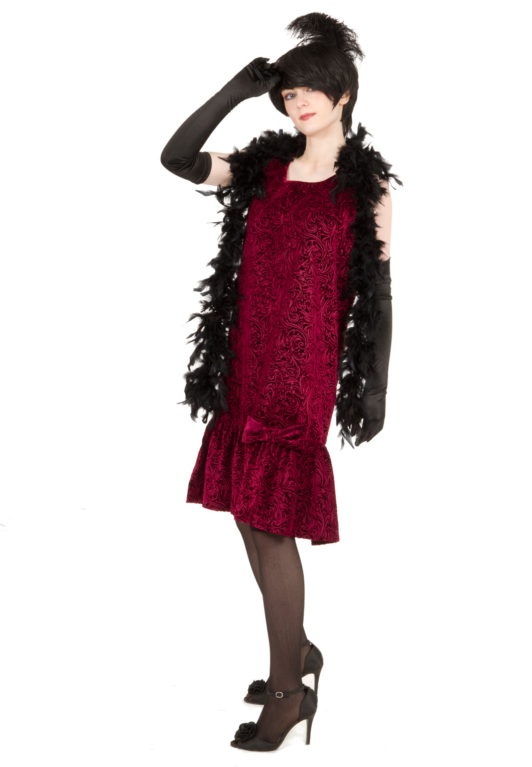 Velvet Scroll Flapper Dress