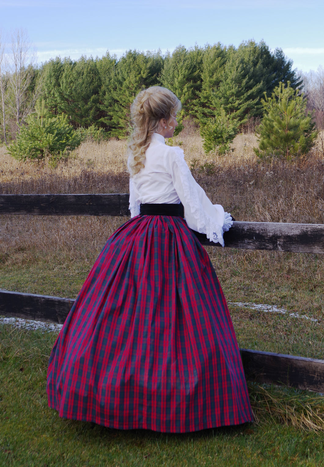 Festive Plaid Dickens Victorian Skirt Recollections