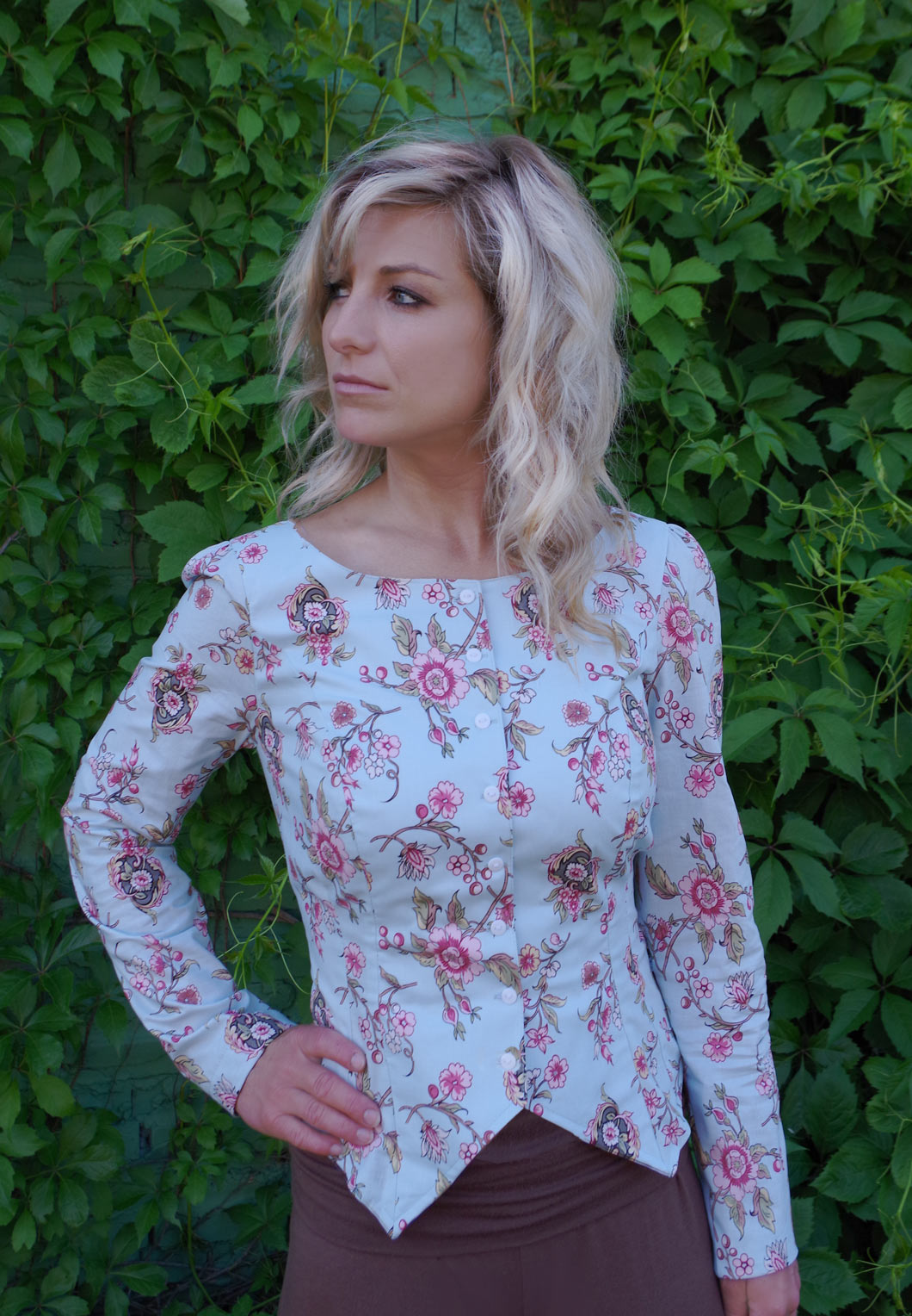 Rebecca Fitted Cotton Print Top
