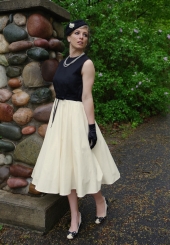 Celeste Color-Block Retro 1950s Dress