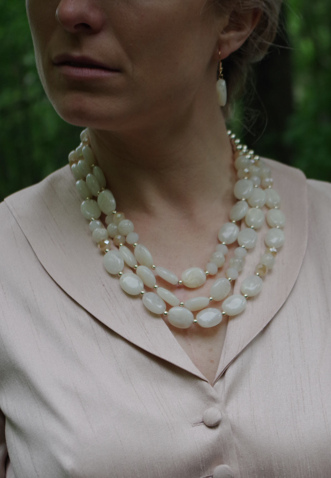 Kuvalaya pearl necklace earrings set | Yarn Artisan Store