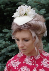 Victorian Civil War Ivory Teardrop Hat
