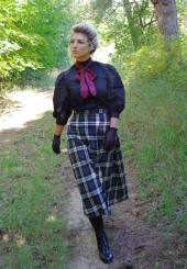 Emmaline Edwardian street style Blouse Plaid Skirt and Tie