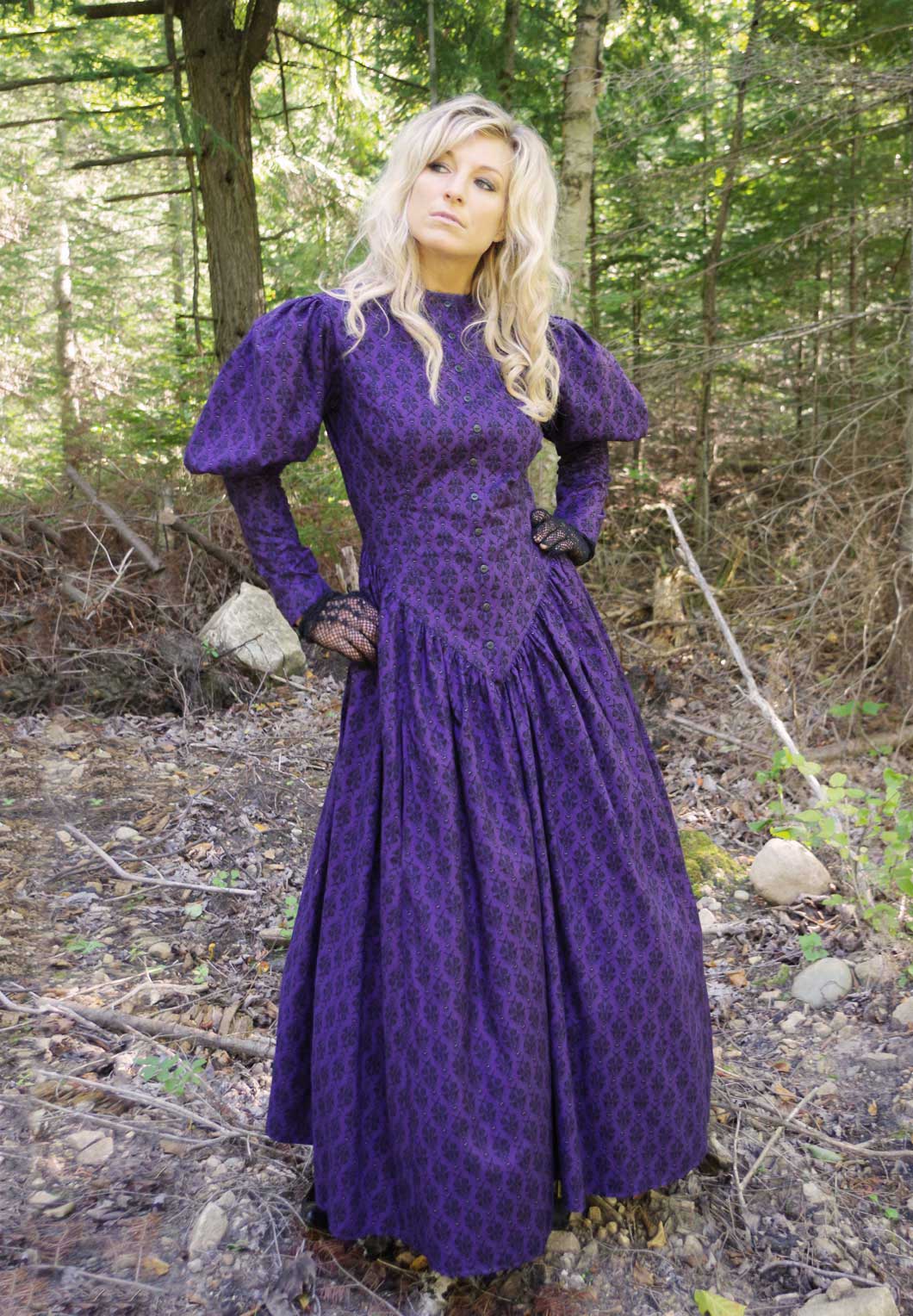 Clearance Dress - Purple Print - XS | Recollections