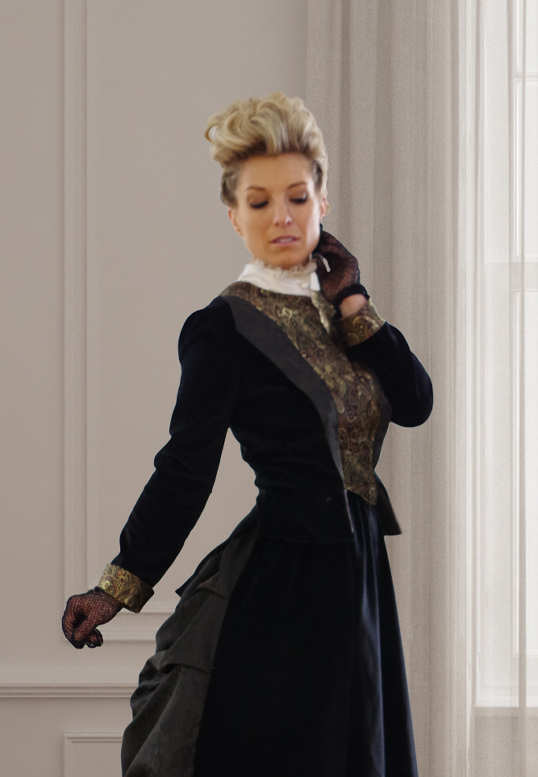 Lady Lee's Late Victorian Velvet and Jacquard Jacket on sale