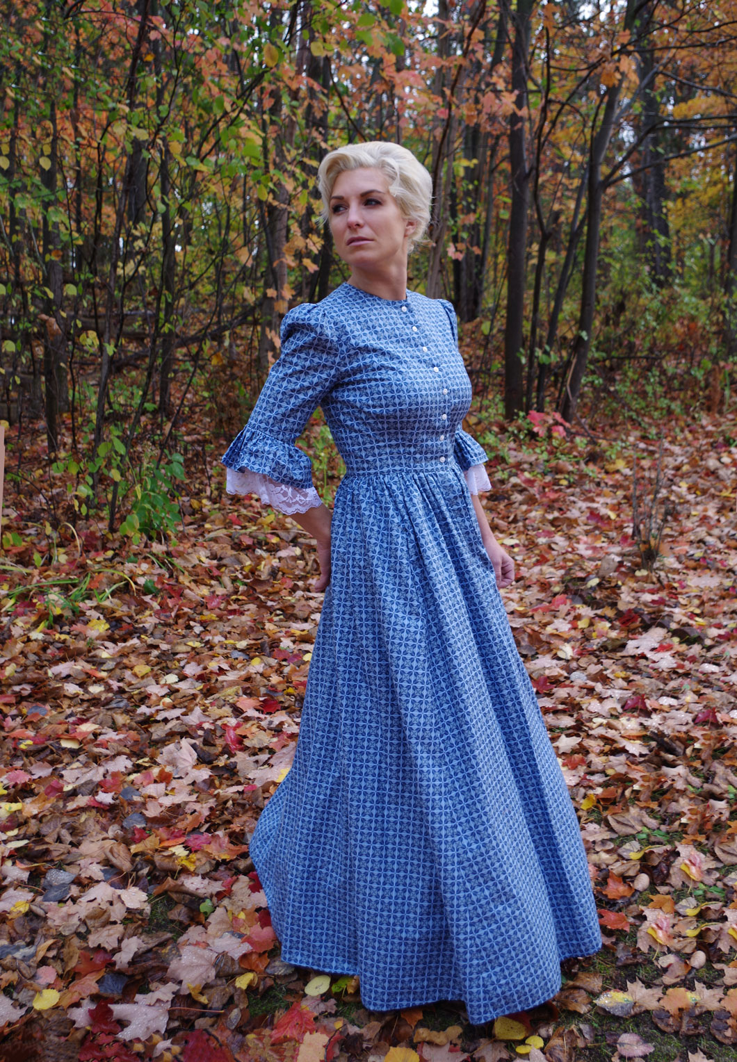 Suki Print Prairie Cottage Core Pioneer Vintage Style Cotton Dress