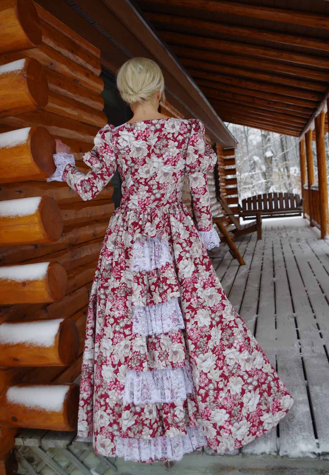 Naomi Print Prairie Cottage Core Pioneer 1883 Cotton Dress