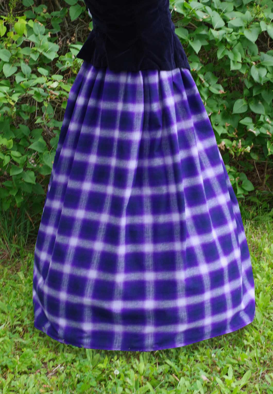 Purple brushed cotton plaid Victorian Skirt Recollections