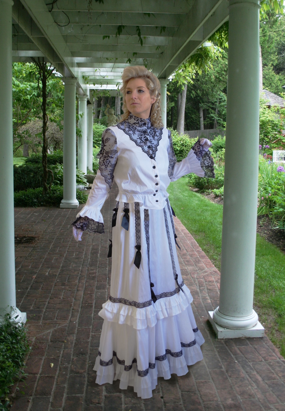 Ladies Victorian American civil war half apron costume fancy dress Edwardian 