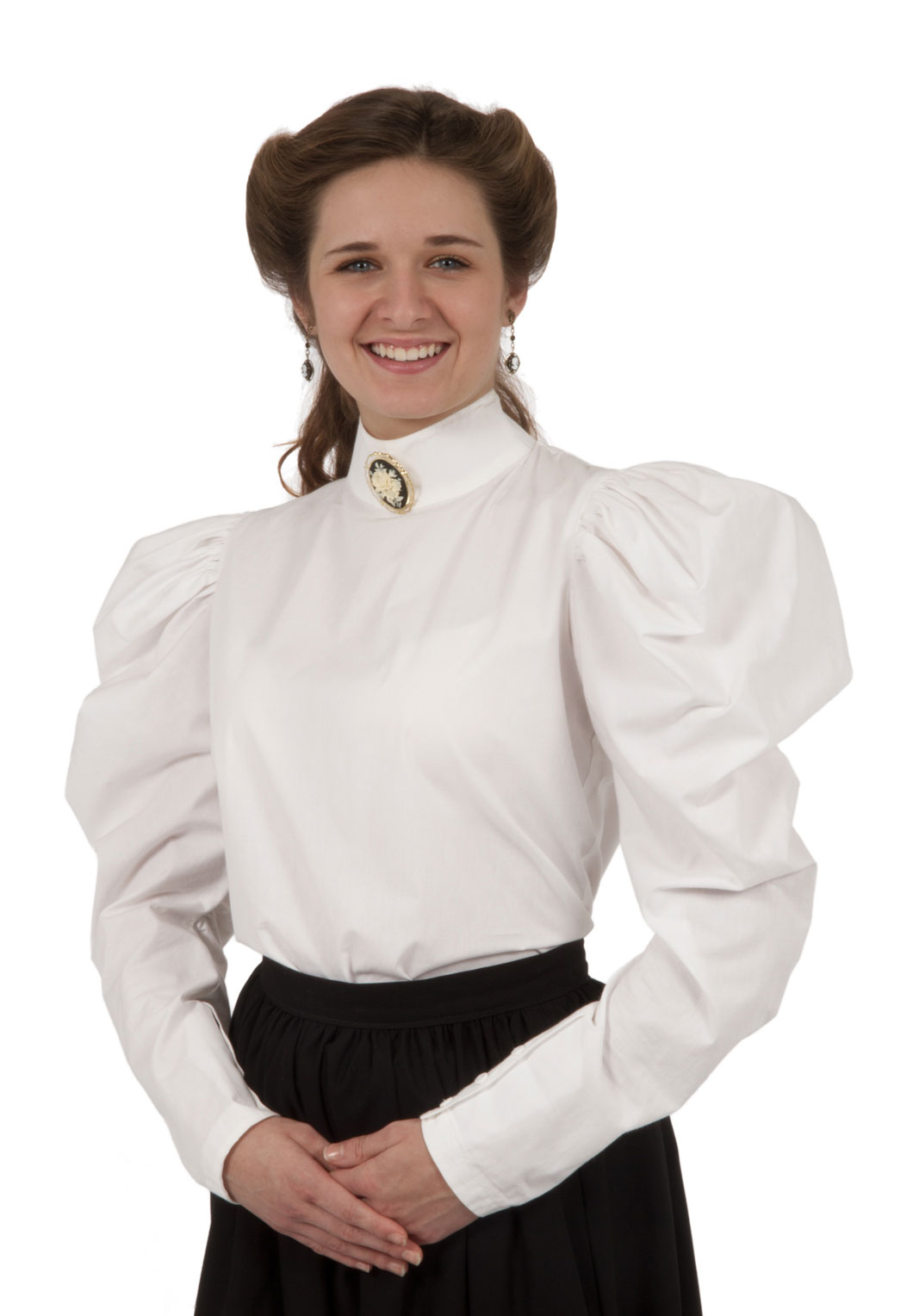 Cotton Lane White Victorian/Edwardian Long Sleeve Blouse 