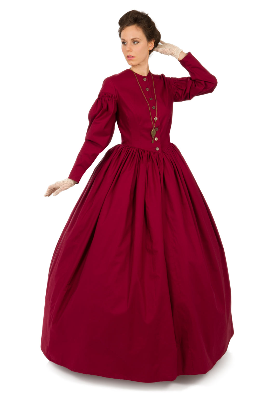 burgundy victorian dress