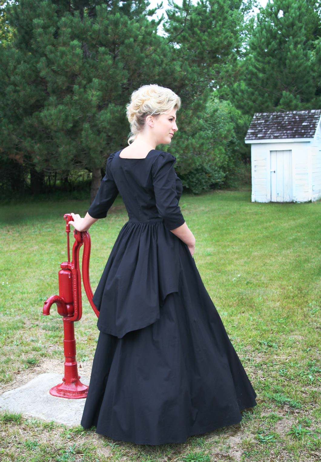 Victorian Bustle Style Cotton Dress