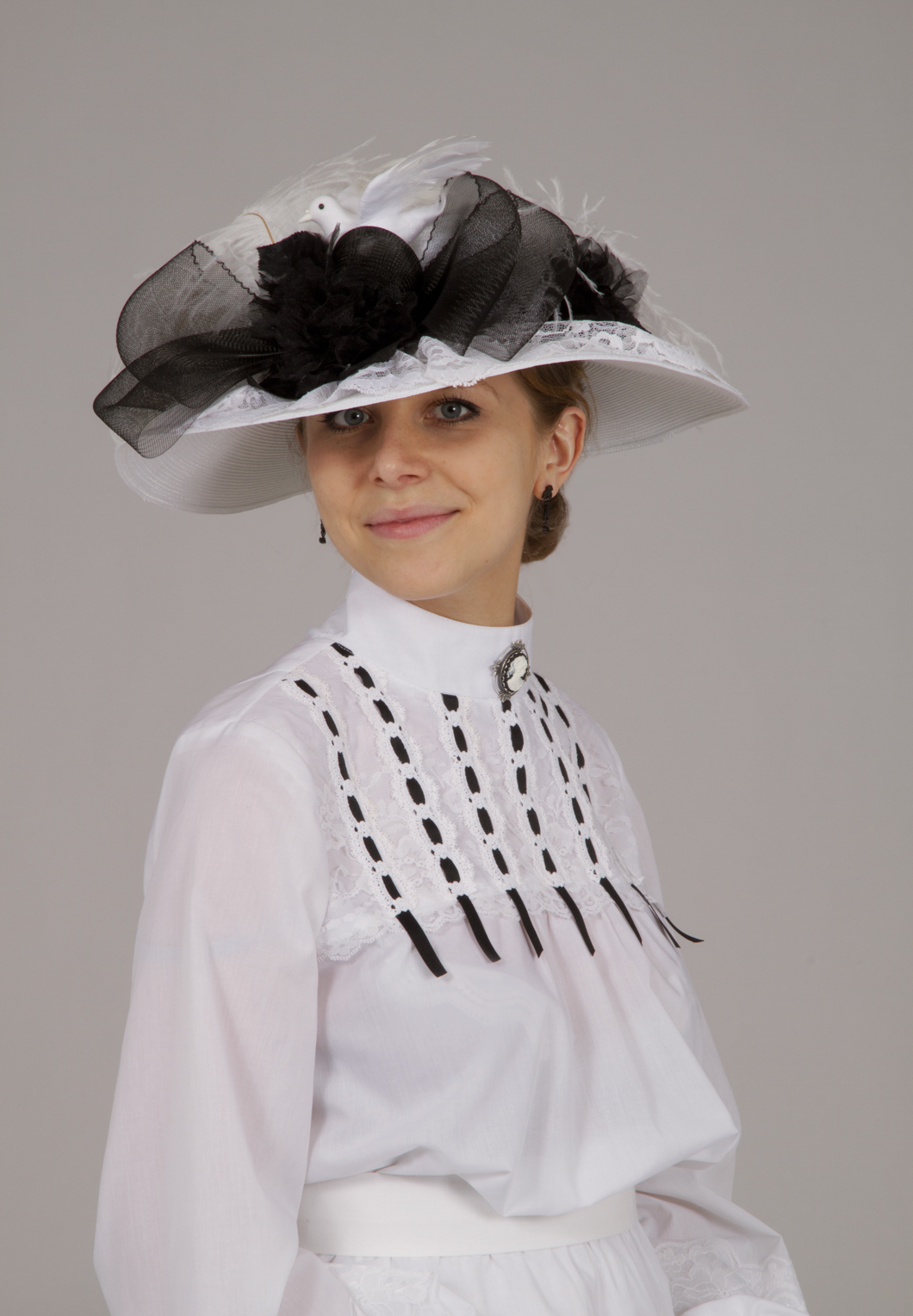 Black and White Edwardian Hat