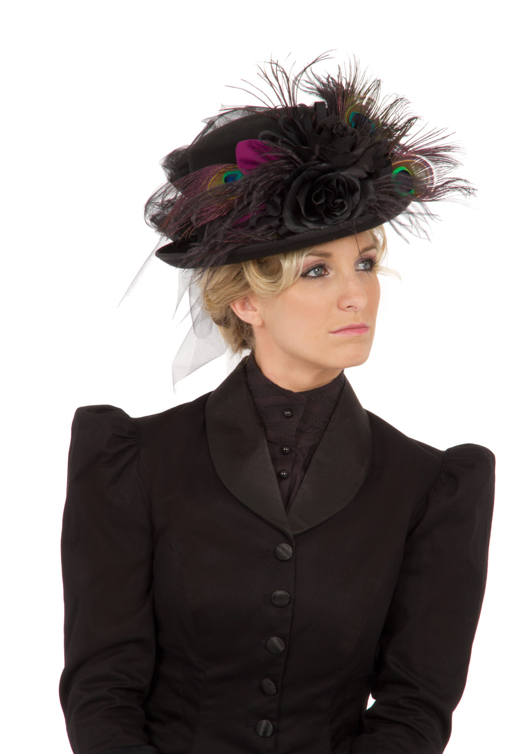 Edwardian Hat Black and Brown Hat Church Hat Victorian Hat Halloween Tea Party Hat 1800s Style Hat Civil War Hat Downton Abbey Hat