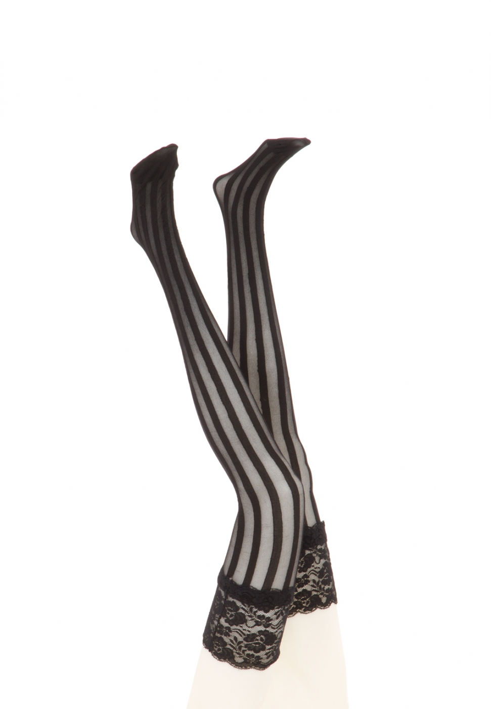 Black Vertical Striped Stocking