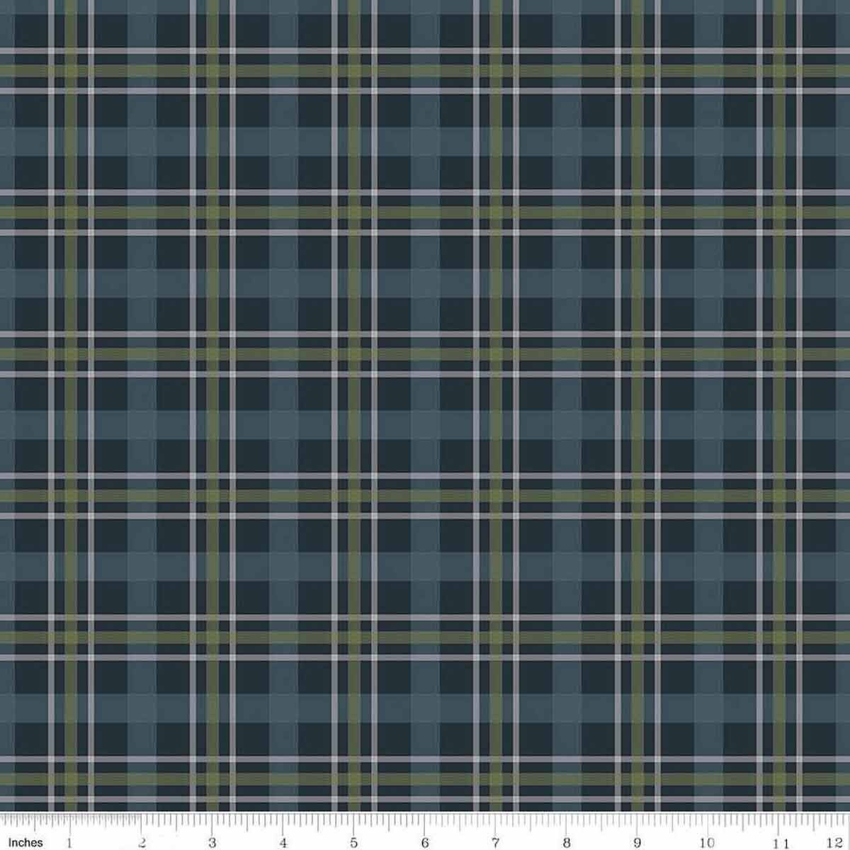 Navy-green Plaid