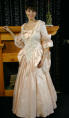 Silk, lace, beads, bustling, bows, flounces: 18th Century Gown on sale