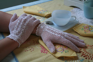 White Crochet Gloves