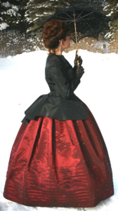 black taffeta jacket and skirt