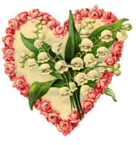 Heartfelt thanks coral flower heart