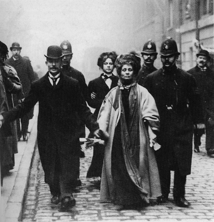 Emmeline Pankhurst getting arrested