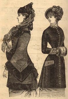 two winter coat styles of the Victorian era