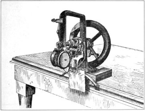 drawing of first sewing machine by Elias Howe