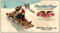 Flexible Flyer sticker ad from 1906