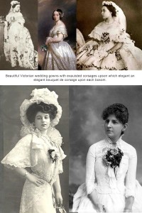 Victorian corsages with bouquet de corsage