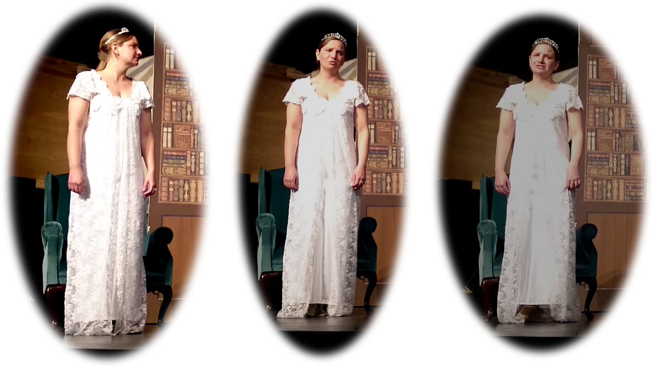 Eliza's white dress from the embassy ball in the musical My Fair Lady