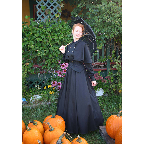 Edwardian Twill Cape Blouse and Skirt at the pumpkin patch