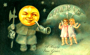 New Year Greetings 2017 caption contest - moon and cherubs