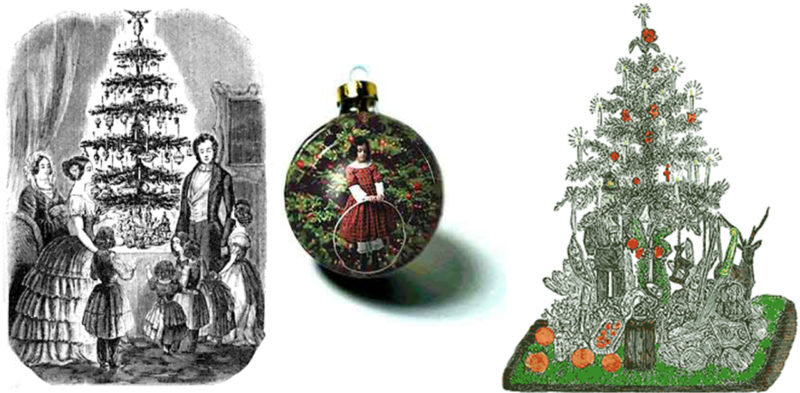 Victorian Christmas trees and ornament
