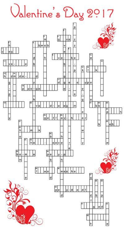 Valentine's Day 2017 Crossword Game - Day Five Recollections Blog