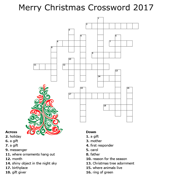 Merry Christmas Crossword 2017 - Recollections Blog