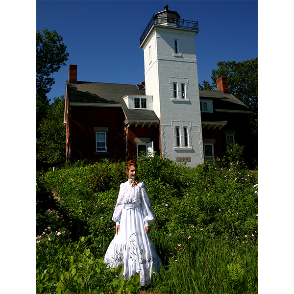 Bella Edwardian dress at 40 Mile Point Lighthouse