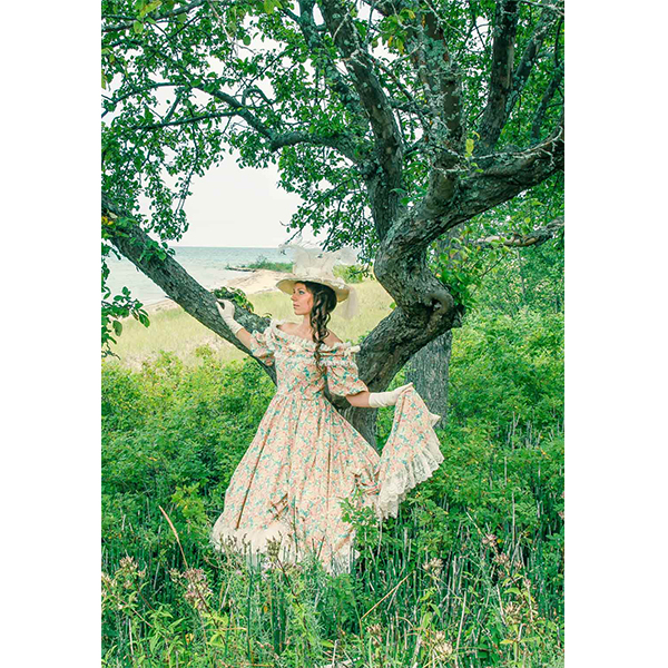 See product close up Victorian Civil War Styled Ball Gown at 40 Mile Point Lighthouse