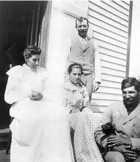 Susan La Flesche Picotte, her sister and their husbands, brothers Charles and Henry Picotte in the early 1900s.