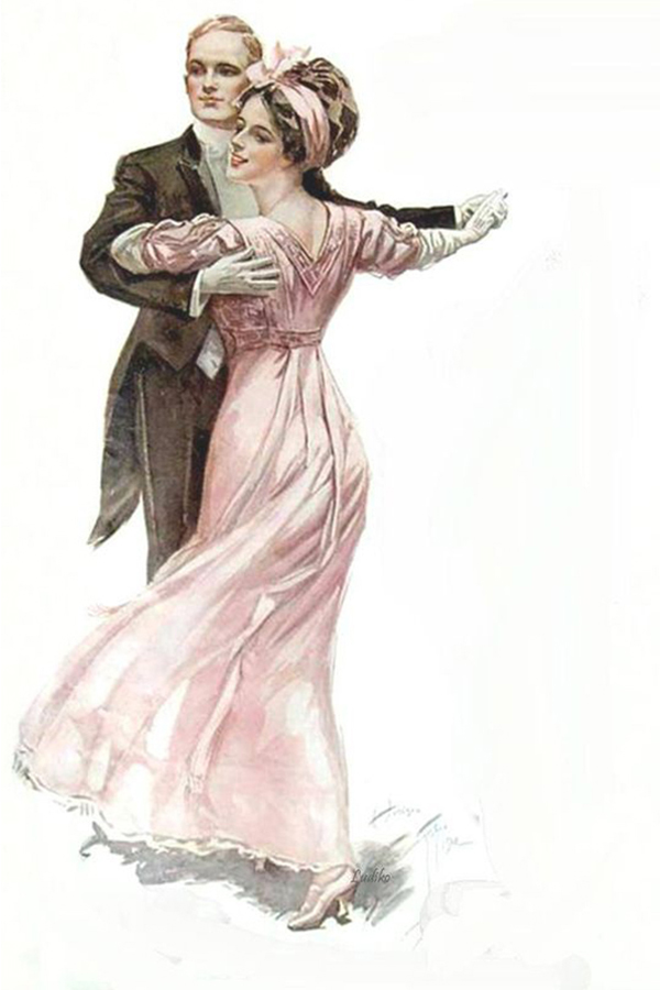 Harrison Fisher illustration - dancing couple