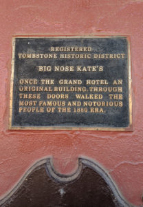 Plaque commemorating Big Nose Kate's