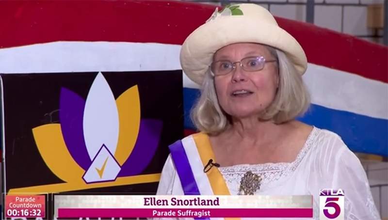 Ellen Snortland still from KTLA interview