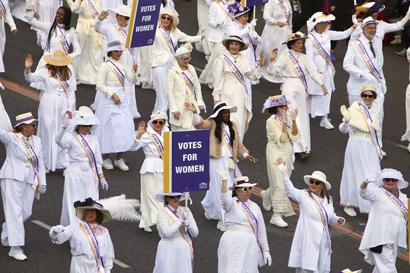 Participants walking in the 2020 Rose Parade