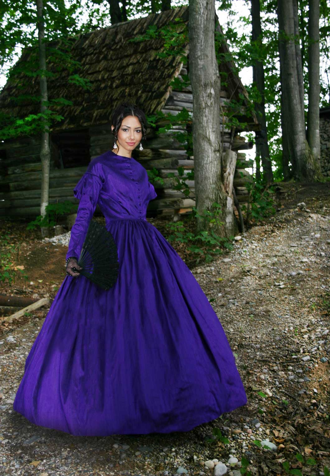 Charles Dickens Faire Red White Tartan Dress, Civil War Victorian