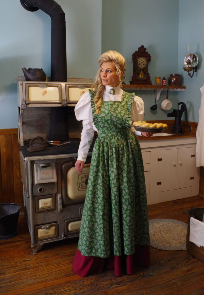 Pioneer women always wore aprons. Nowadays you hardly see anyone wearing an  apron.